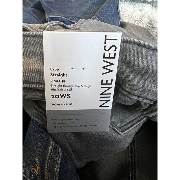 Nine West Plus Gray  Women’s Plus Size Jeans 20WS Crop Straight NWT - Picture 5 of 5